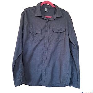 Hurley Mens Charcoal Flannel Shirt, L
